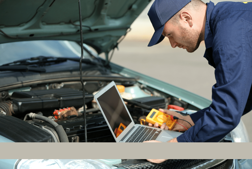 Mechanic inspecting a car engine, checking the oil and components to ensure proper functioning and longevity