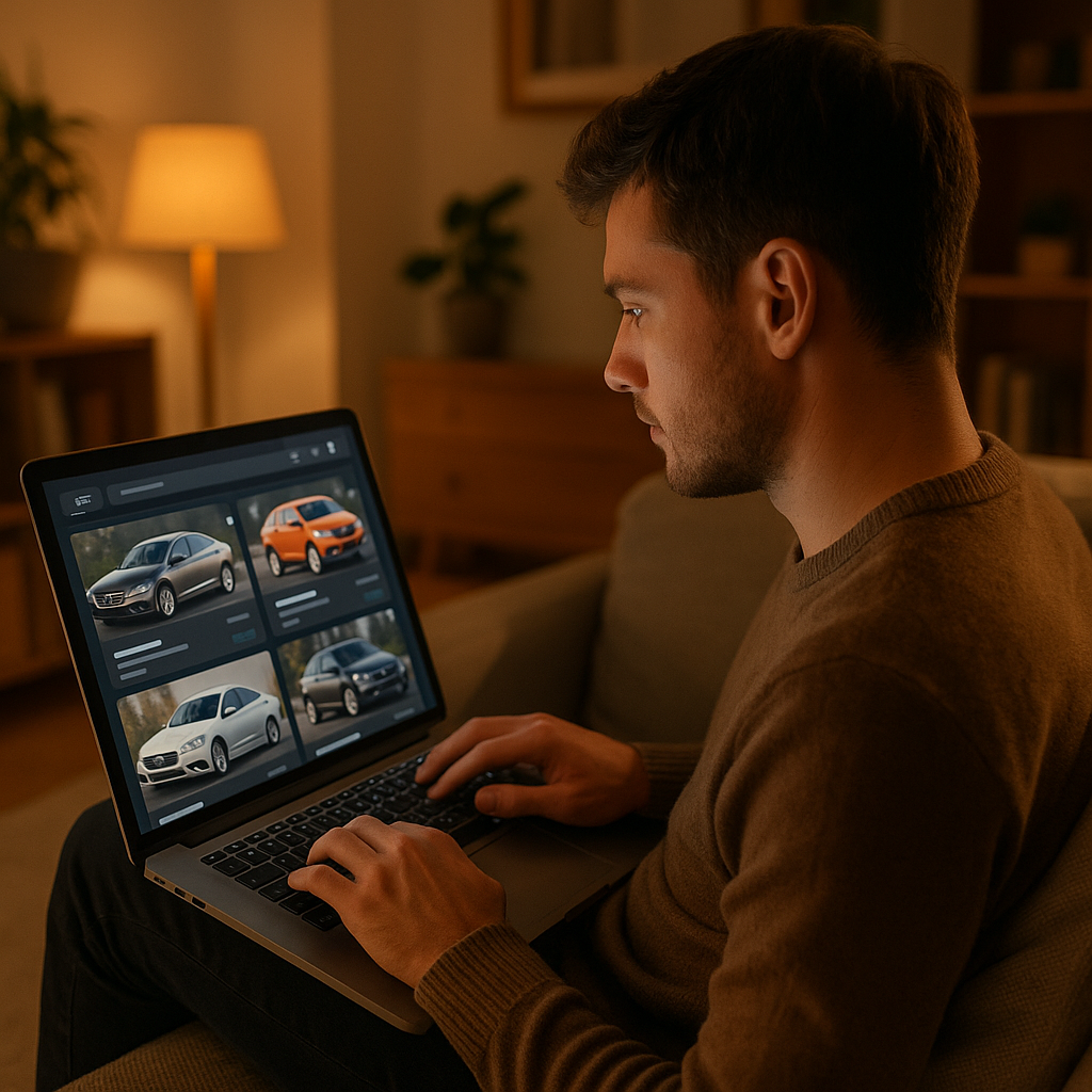 Laptop Car Shopping Simple